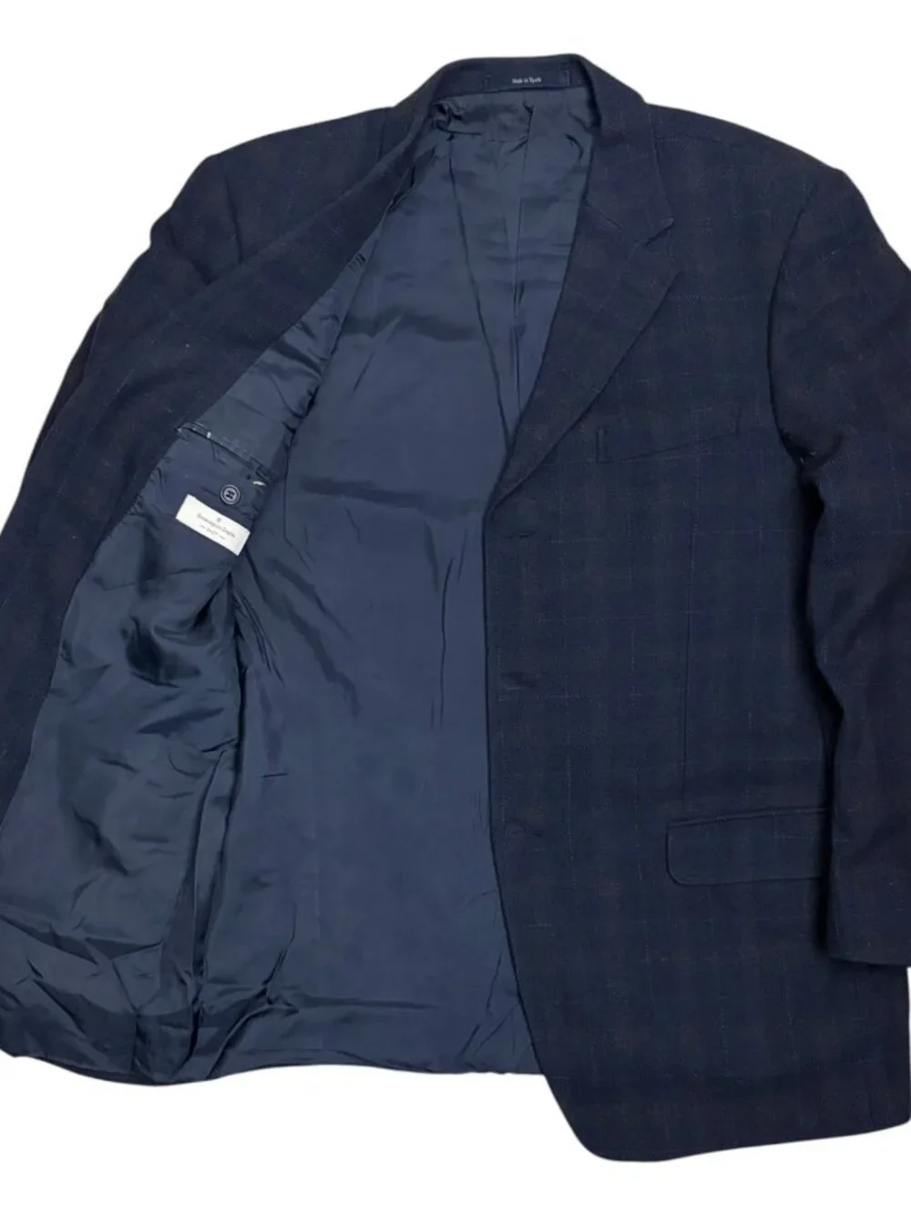 $4000 ZEGNA Luxury Designer Plaid Blue WOOL Business Blazer Jacket Mens 44R